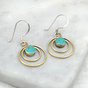 Circles Turquoise Earrings