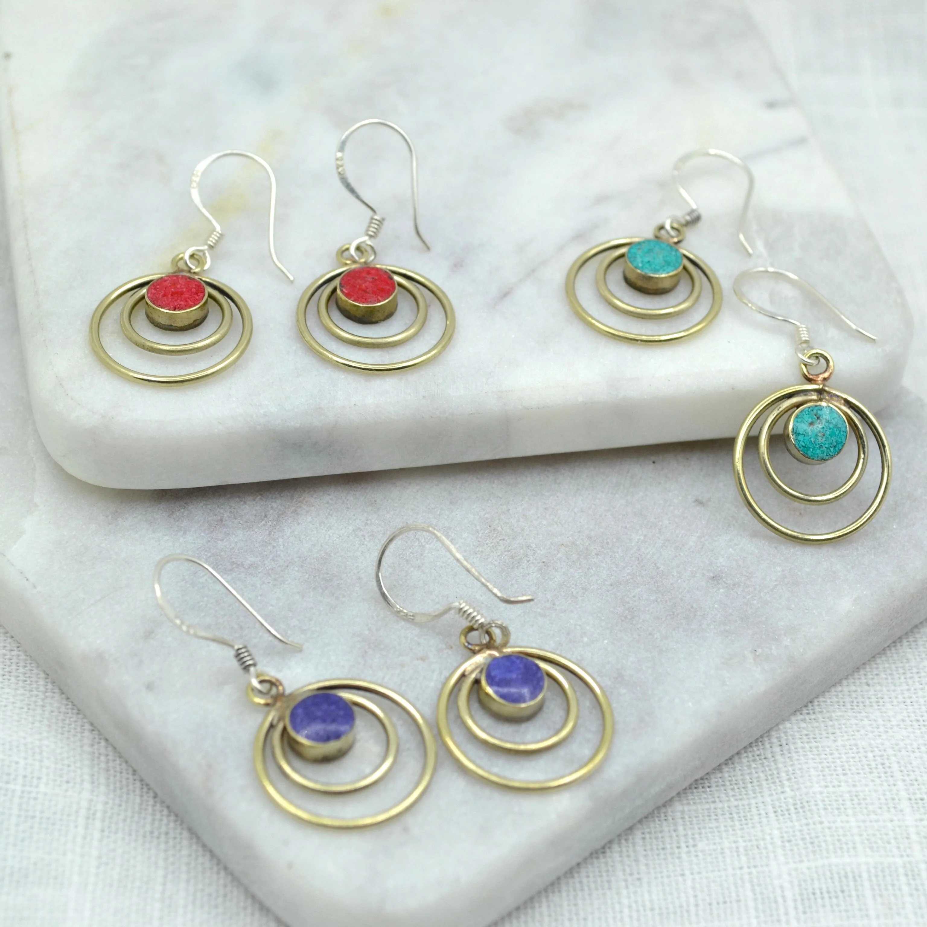 Circles Turquoise Earrings