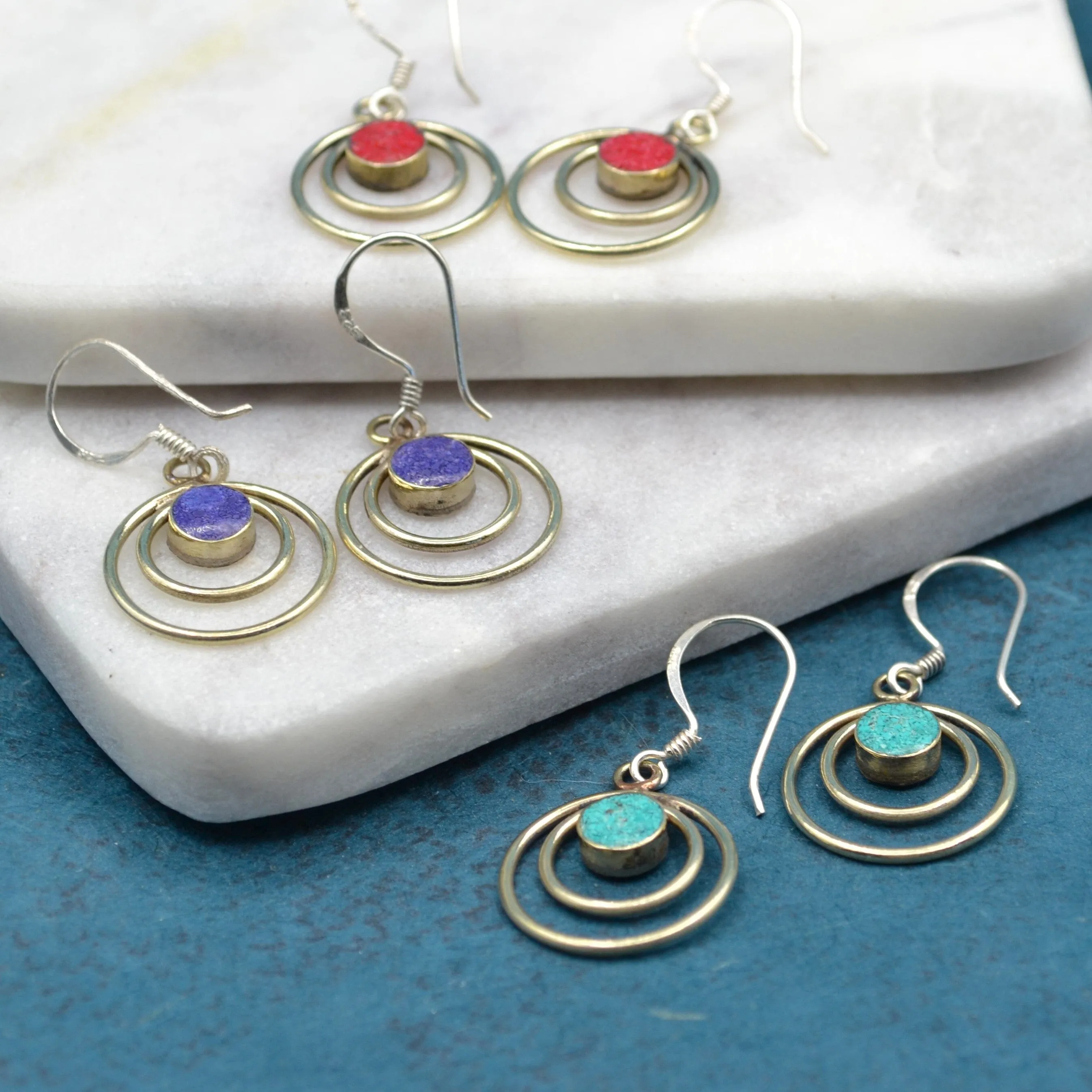 Circles Turquoise Earrings