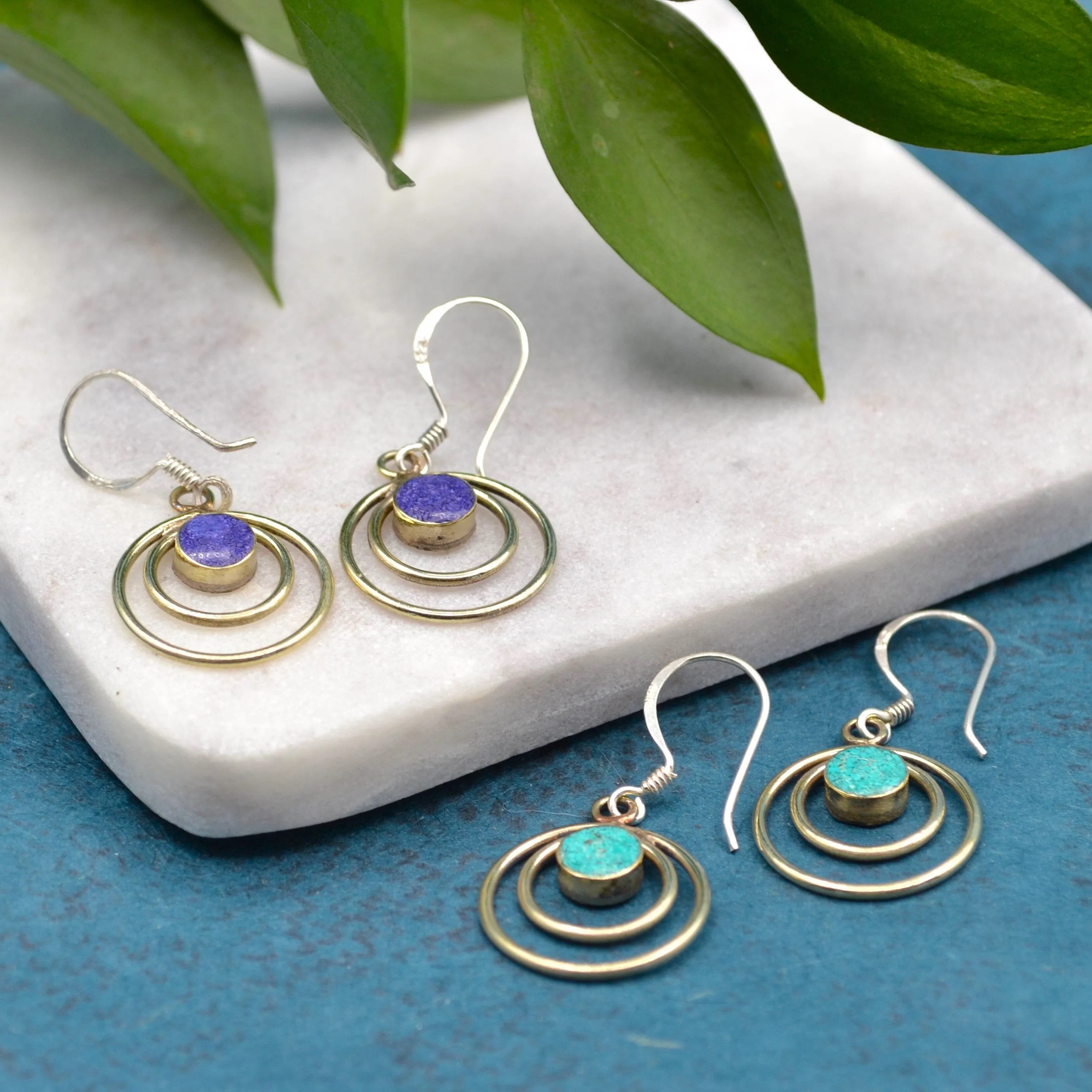 Circles Turquoise Earrings