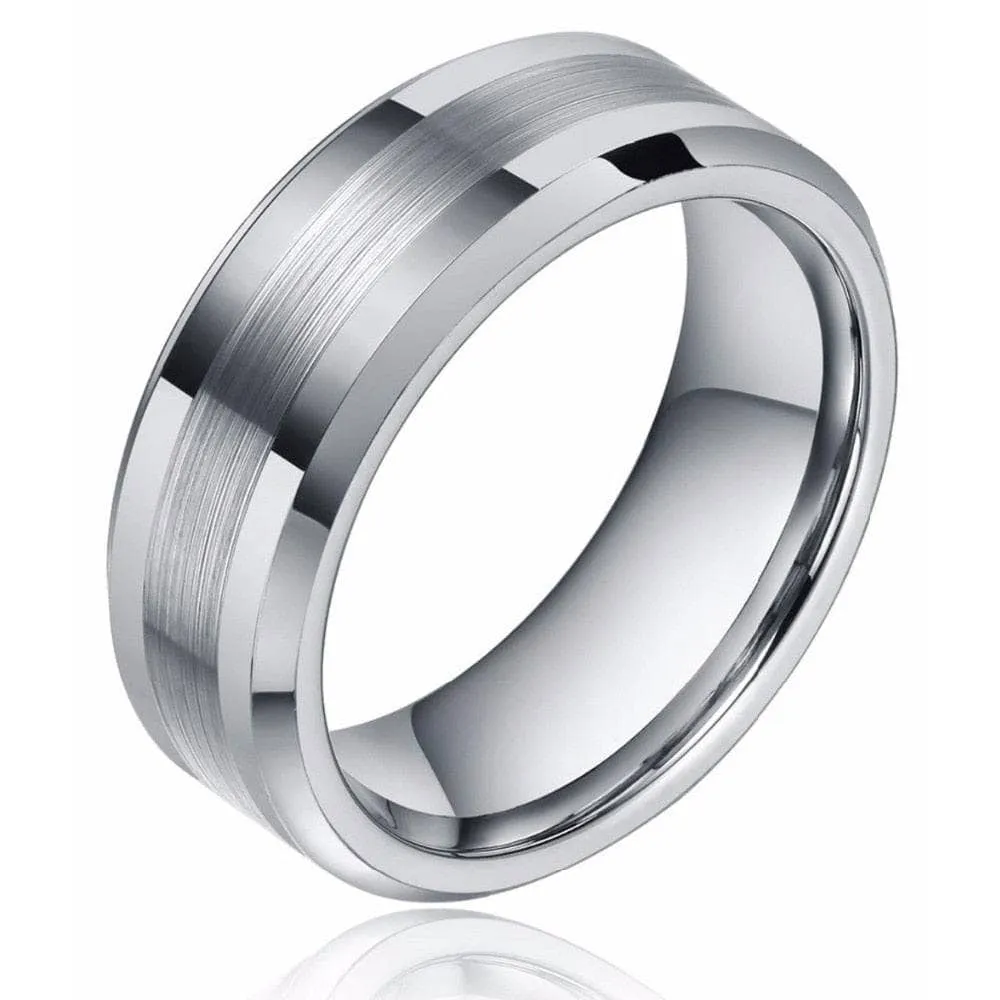 Classic Men's Brushed Tungsten Carbide Wedding Band