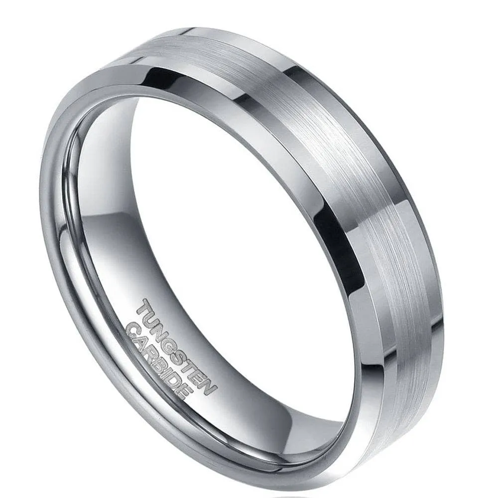 Classic Men's Brushed Tungsten Carbide Wedding Band