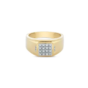 Classic Mens Diamond Gold Ring