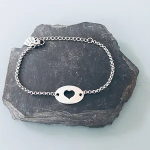 Clover Silver Heart Bracelet | Women's Bracelet | Gift Idea | Gift jewelry