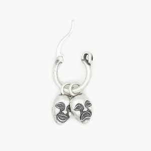 Comedy And Tragedy Sterling Silver Earring