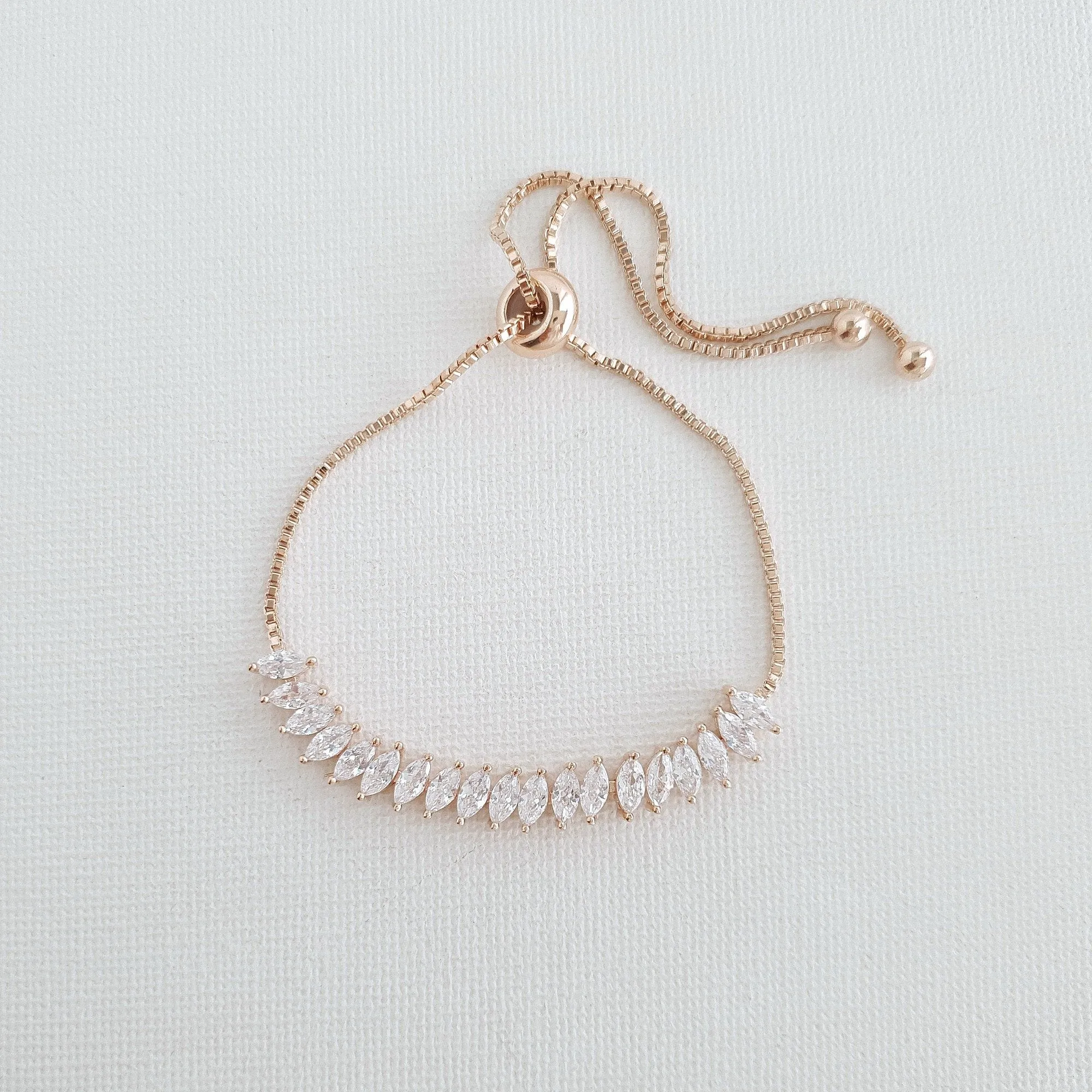 Crystal Bridal Bracelet, Bridesmaid Bracelet, Wedding Jewelry, Rose Gold, Gold, Wedding Bangle Bracelet, Slide Bracelet, Katie Bracelet