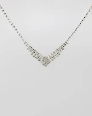 Crystal Square Chain Tiered Statement Necklace