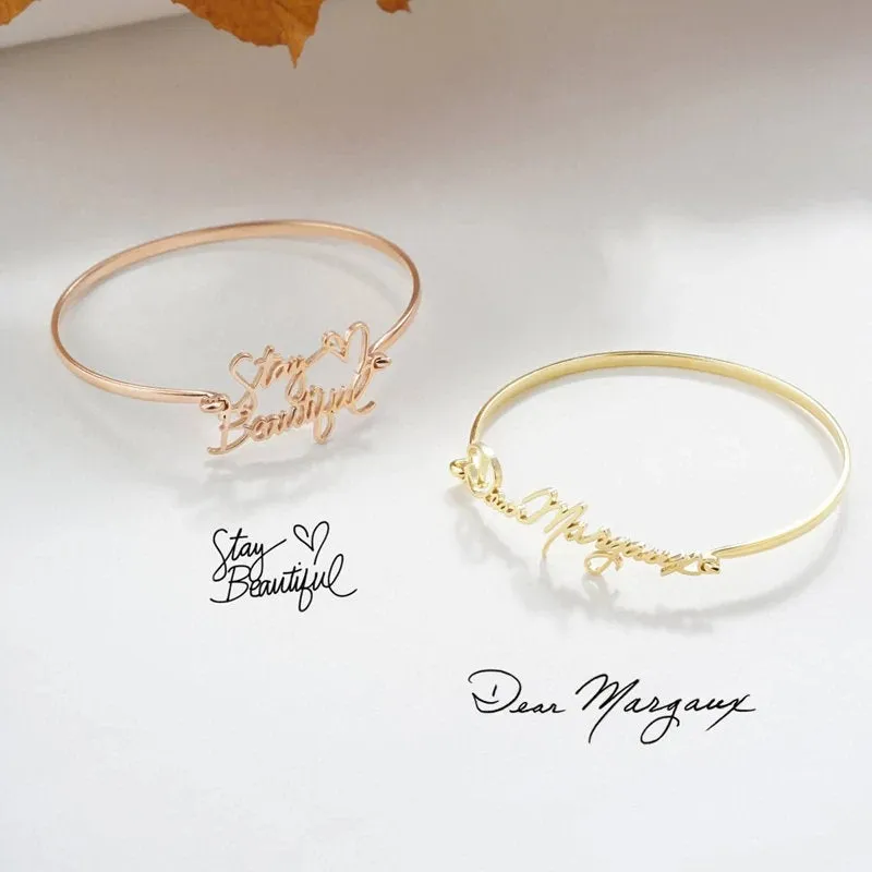 Custom Name Bracelet, Personalized Name Bracelet, Customize Your Bracelet, Girlfriend Wife Gift, Name Gift Jewelry - Gold Silver Rose