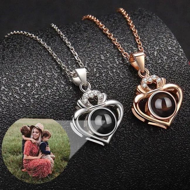 Customized Projection Necklace Heart Photo Projection Necklace  for Women Girl Friend Ladies Gifts