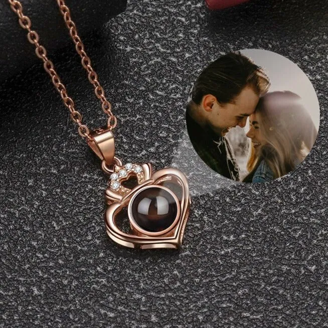 Customized Projection Necklace Heart Photo Projection Necklace  for Women Girl Friend Ladies Gifts