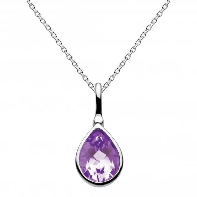 Dew Sterling Silver Amethyst Tear Drop Pendant 9018AM