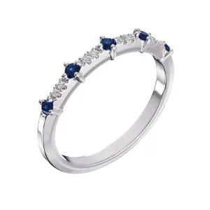 Diamond and Sapphire Stackable Wedding Band