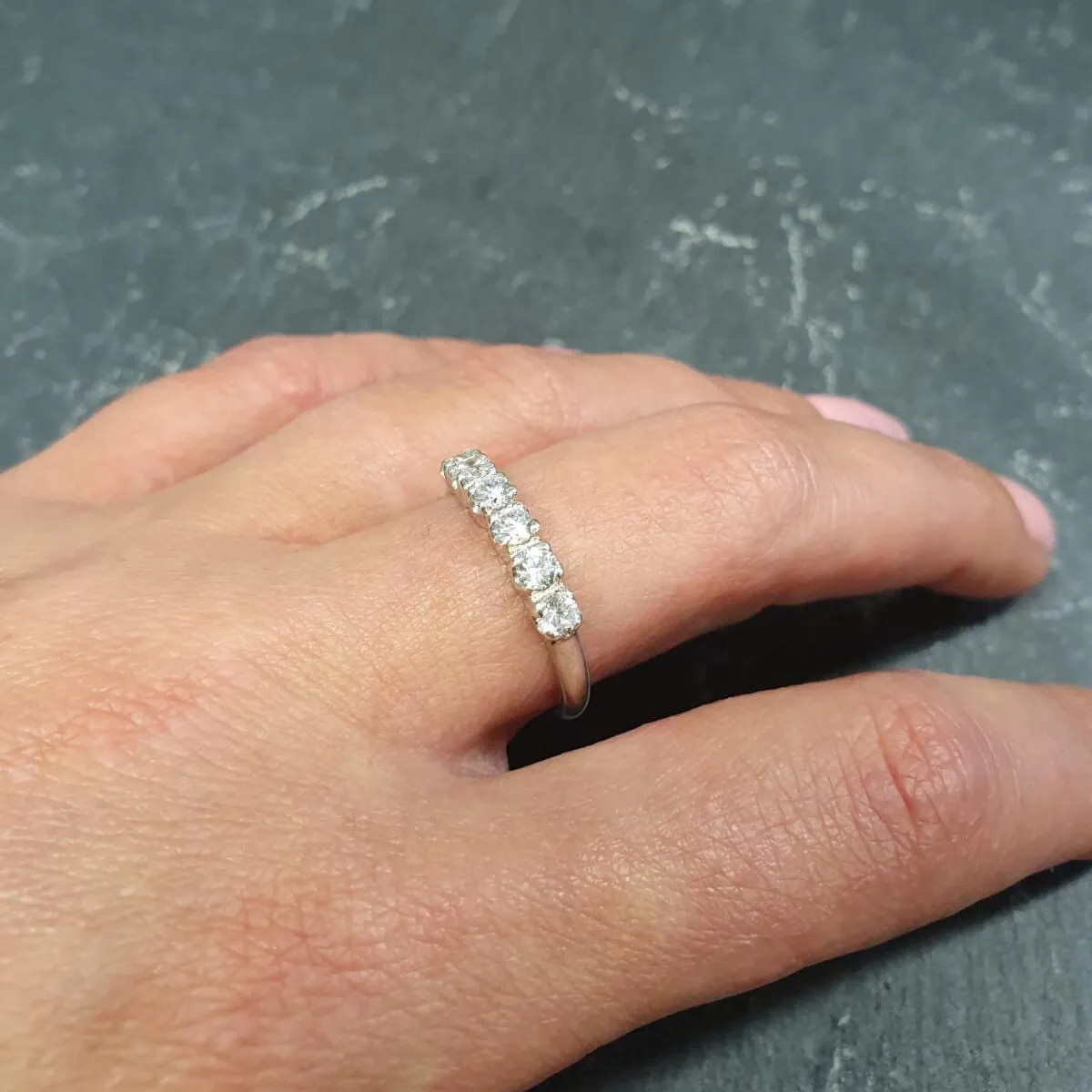 Diamond Eternity Ring - Sparkly Stackable Band - Vintage Diamond Ring