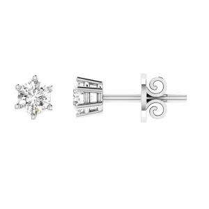 Diamond Stud Earrings With 0.90ct Diamonds In 18K White Gold