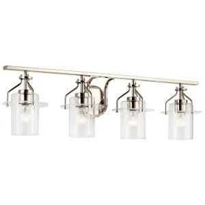 Everett 34 in. 4 Lights Vanity Light Nickel Finish