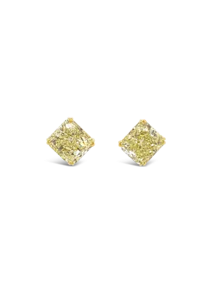 Fancy Yellow Diamond Stud Earrings