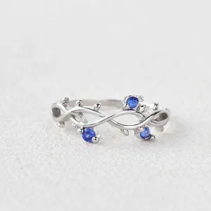 Felicegals Natural Sapphire Floral Inspired Ring