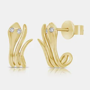 Gold Snake Earrings