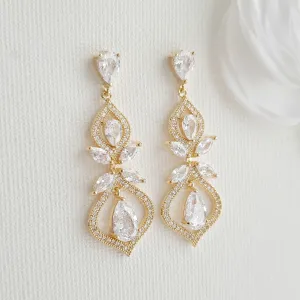 Gold Wedding Earrings for Brides- Meghan