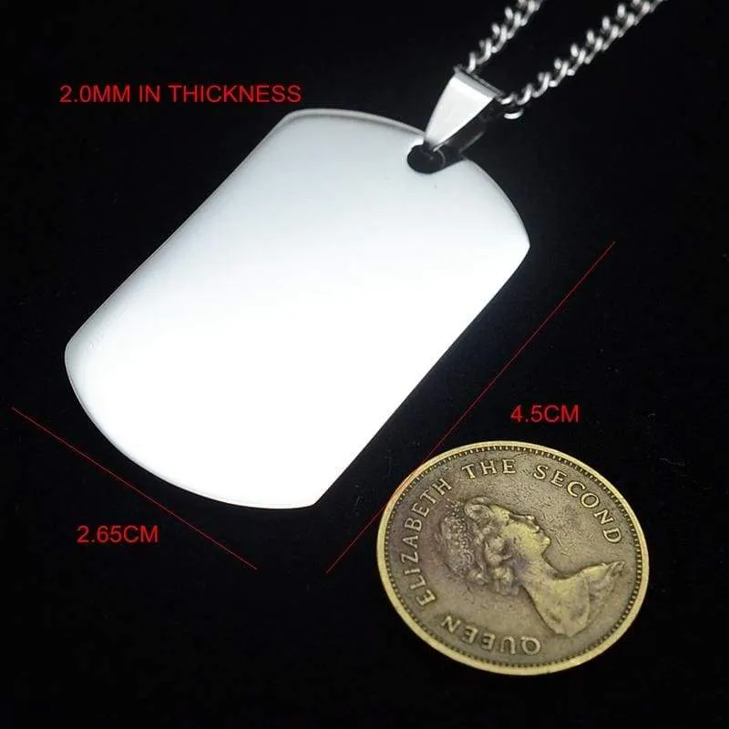 Gold/SilverTone Stainless Steel English Our Father Lord's Prayer Dog Tag Pendant Necklace 60 CM