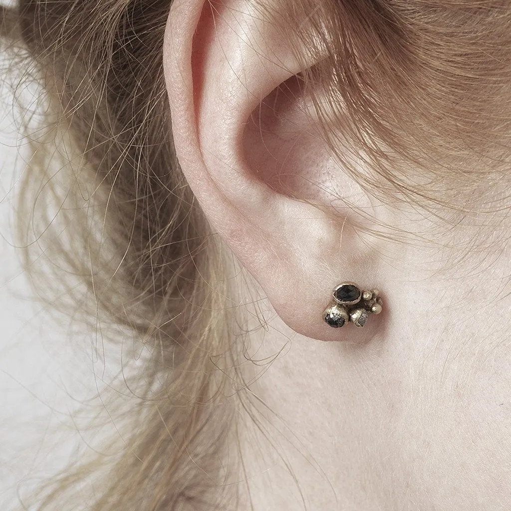 Grey Diamond Cluster Studs