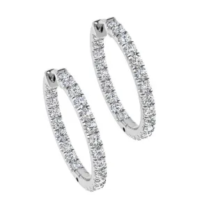 Inside Outside Diamond Hoop Earrings 18K Gold (4.40 ct. tw)