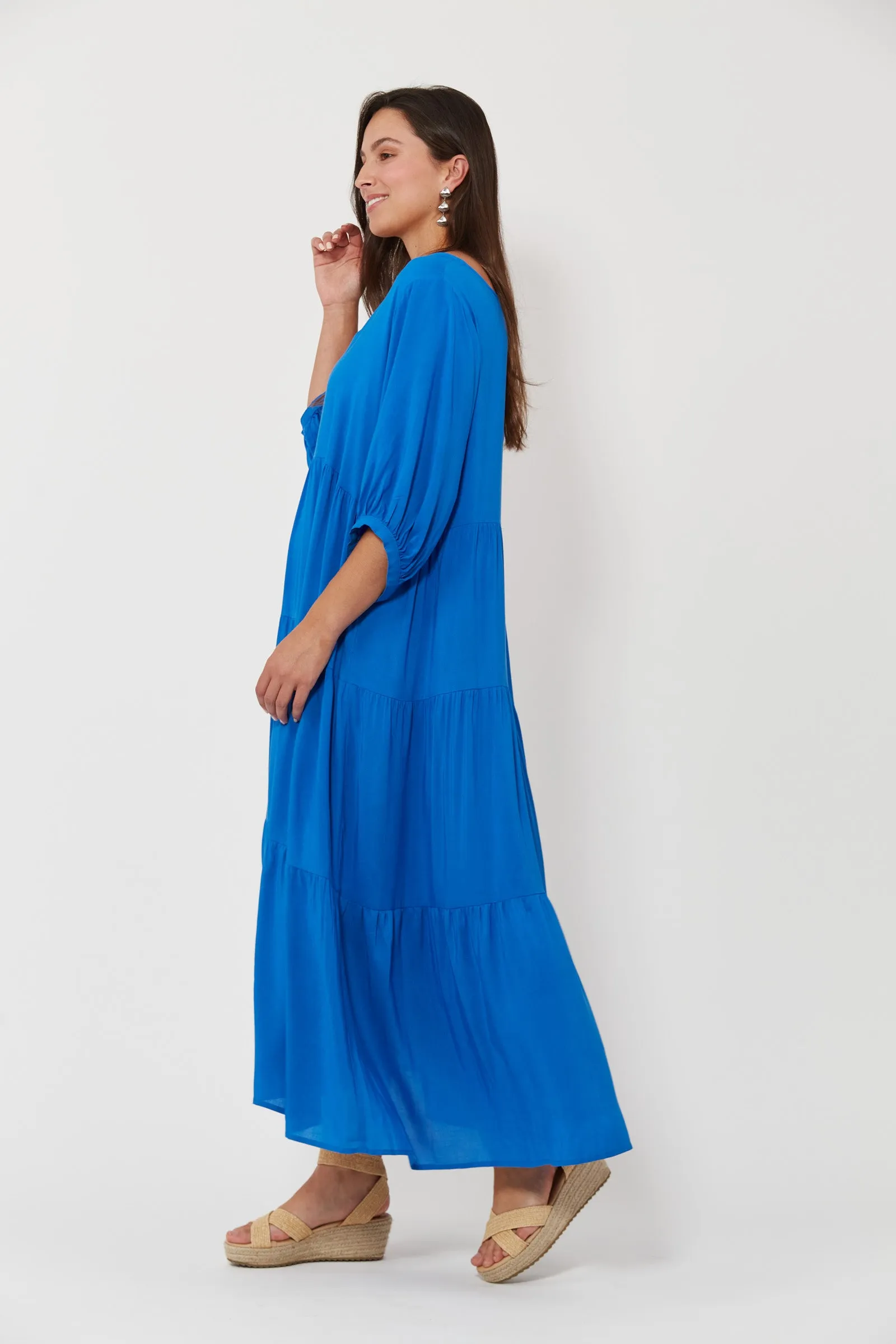 Isola Tiered Maxi Dress, Baia