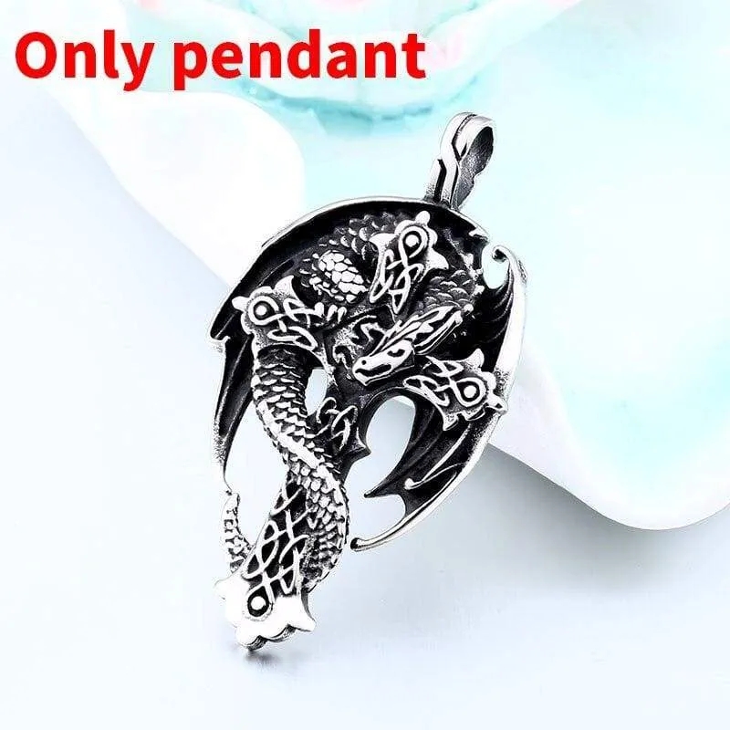 jewelry chinese dragon pendant Stainless Steel Chain necklace funny gift