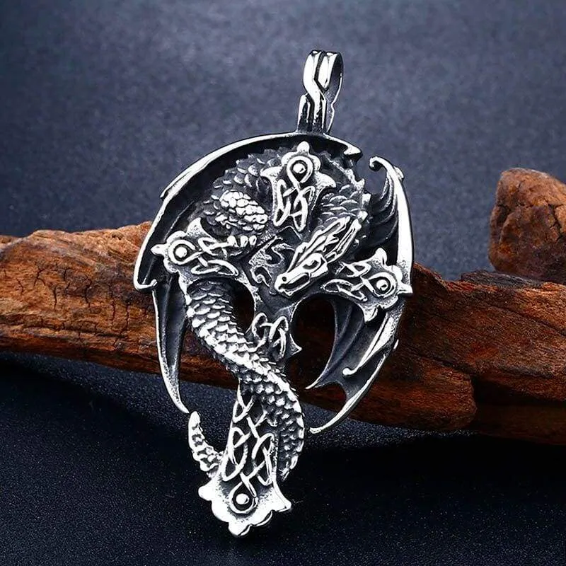 jewelry chinese dragon pendant Stainless Steel Chain necklace funny gift