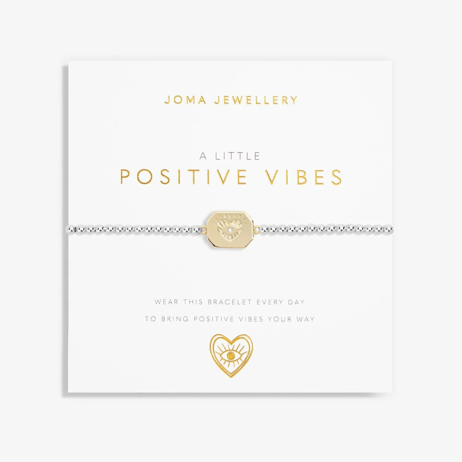 Joma Jewellery Silver A Little 'Positive Vibes' Bracelet