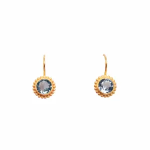 Karma Wire Blue Topaz 24k Gold Vermeil Earrings