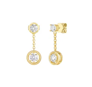 Lab Grown 0.95ctw Drop Diamond Frame Earrings E-02866WHT