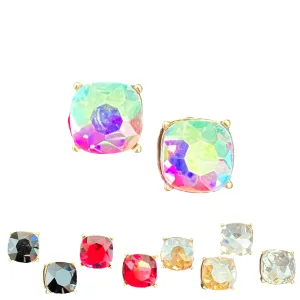 Large Gemstone Stud Earrings