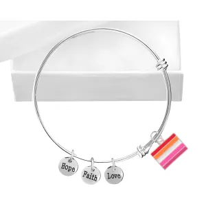 Lesbian Sunset Flag Charm Retractable Bracelets