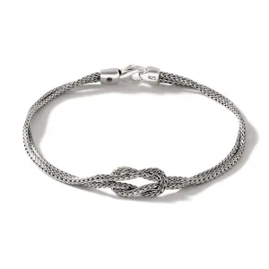 Love Knot Silver 3.6mm Chain Double Row Bracelet Sz S by John Hardy