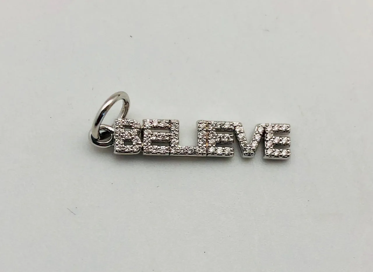 Love Lisa Crystal Studded Inspirational Charms - Happiness, Blessed, Grateful, Sunshine, Believe, Strength, Love