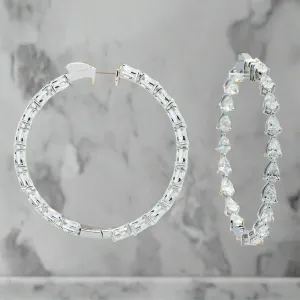 Lyndsie 7 Carats Lab Grown Pear Cut Diamond Inside Out Hoop Earrings in 18k White Gold