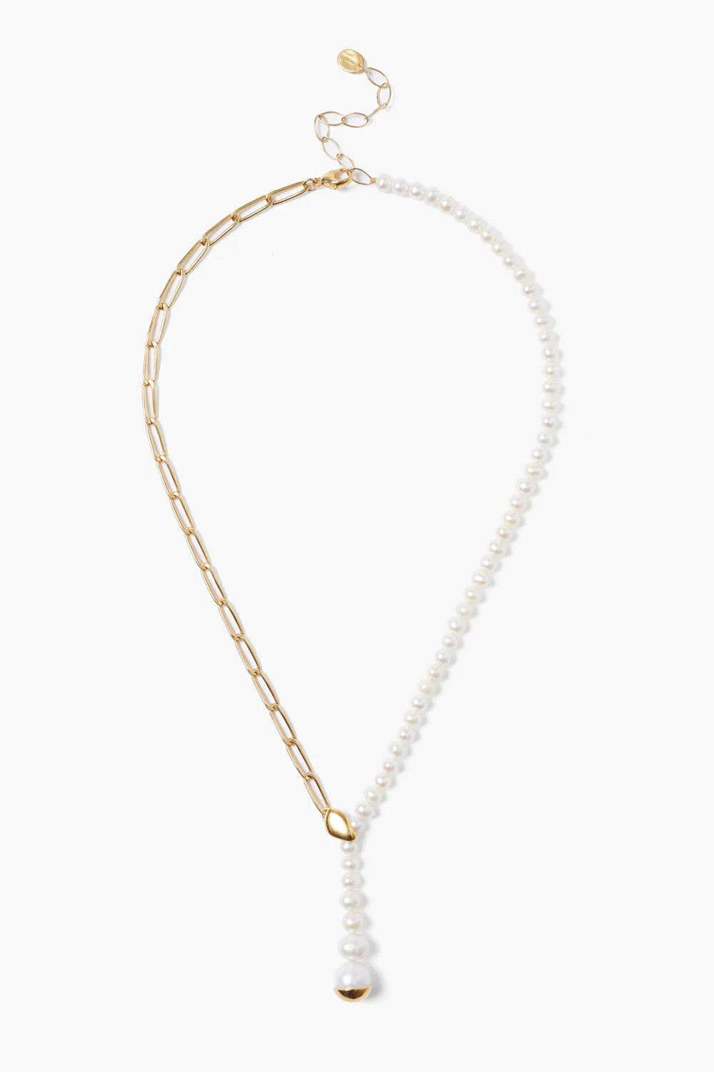 Marion Drop Necklace White Pearl