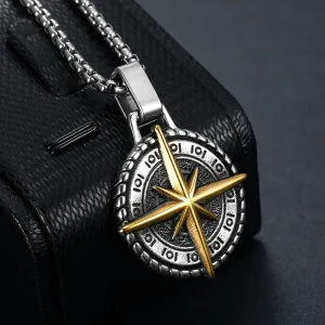 Men Compass Fashion Necklace