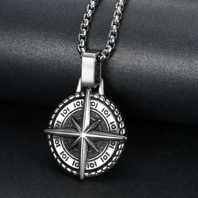 Men Compass Fashion Necklace