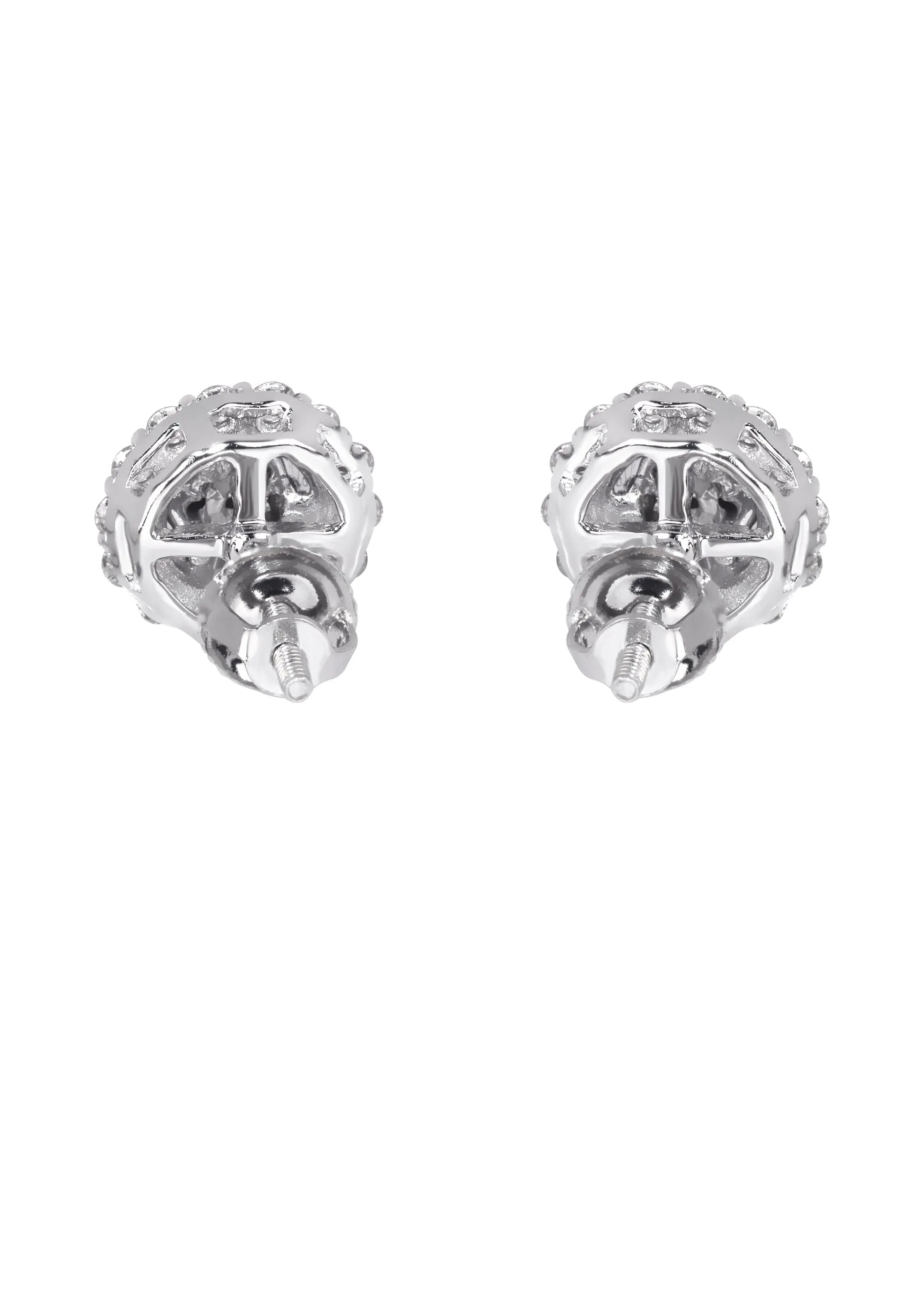 Mens Stud Diamond Earrings | 0.61 Carats 14K White Gold