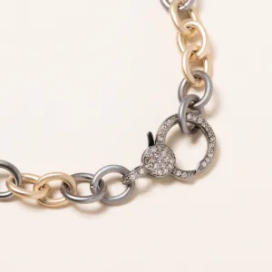 Mixed Metal with Diamond Clasp Chain