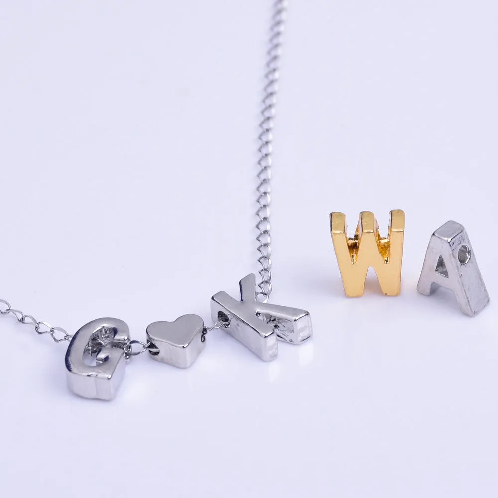 Nickel Alloy Letter Pendant Charm Capital letter Metal letter Finding Letter Initial Pendants for Personalize Necklaces  Y  10*6.5*3.5mm 10pcs