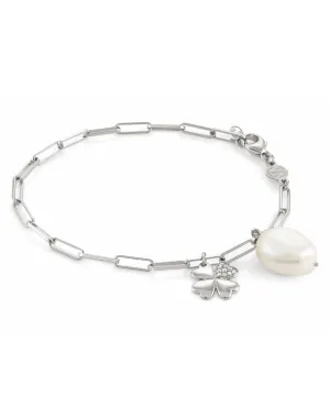 Nomination Dream Paperclip Bracelet with Clover and Pearl