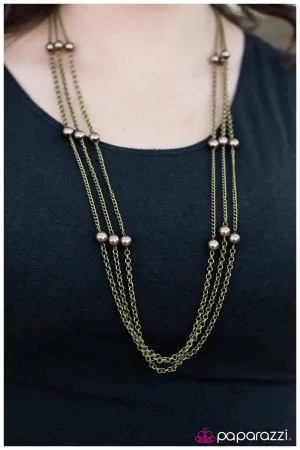 Open Door Jewelry - Carry On - Brass Necklace - Paparazzi Accessories