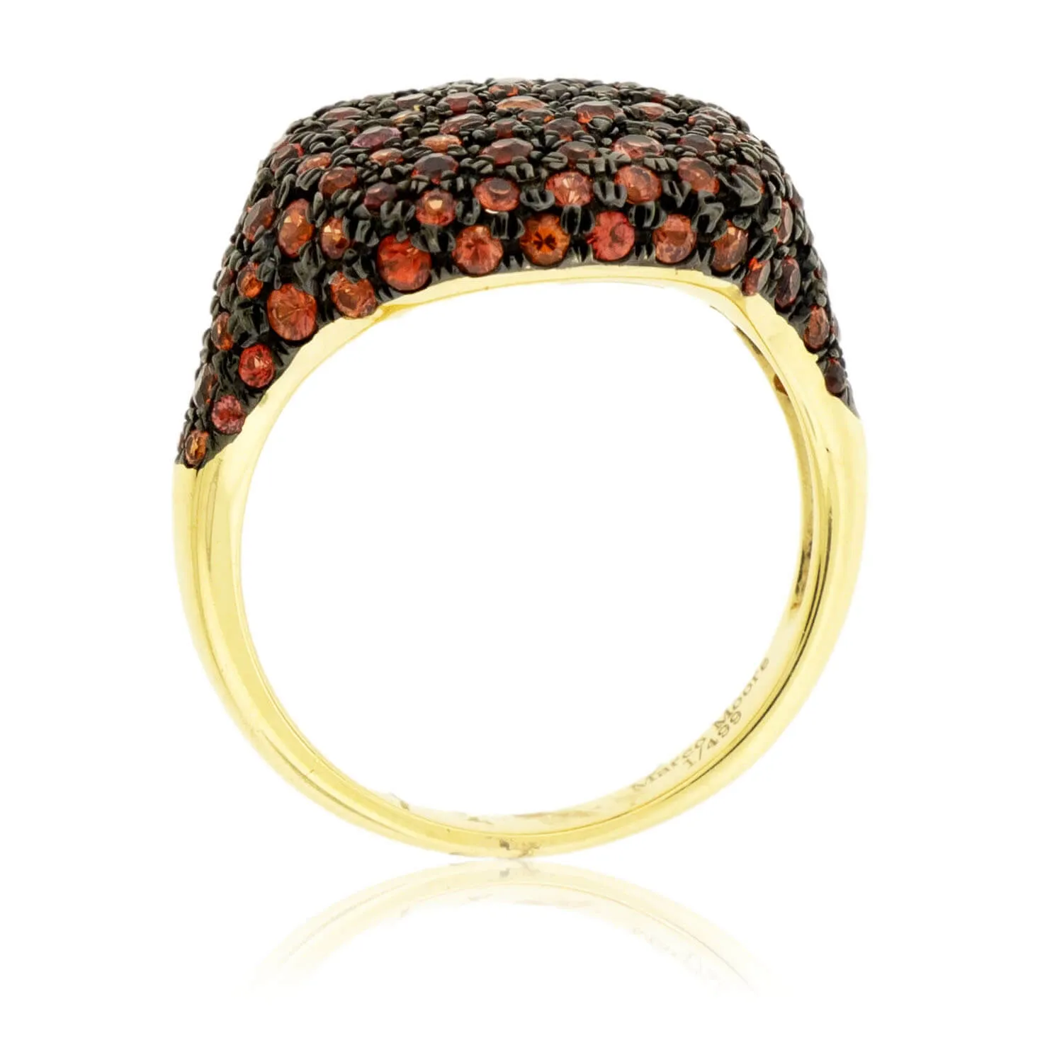 Orange Sapphire Cluster Style Ring