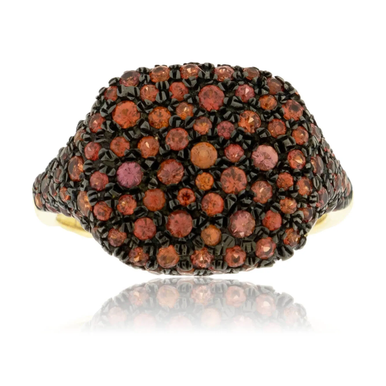 Orange Sapphire Cluster Style Ring