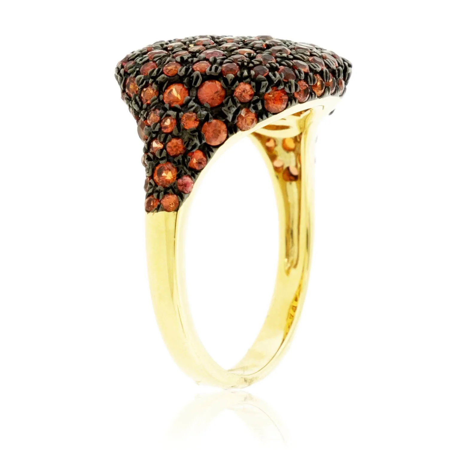 Orange Sapphire Cluster Style Ring