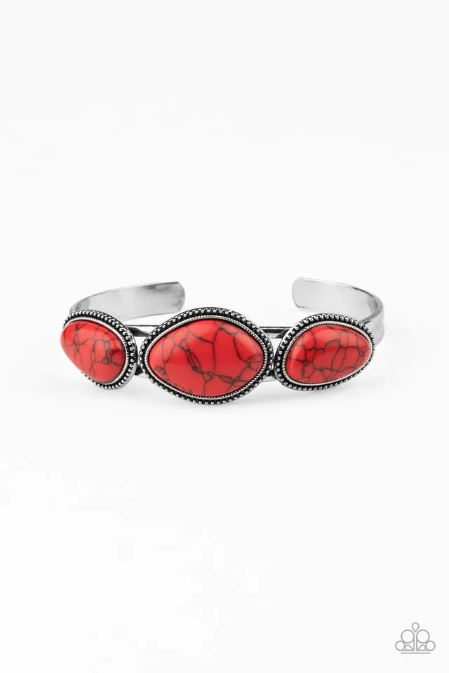 Paparazzi Bracelet ~ Stone Solace - Red