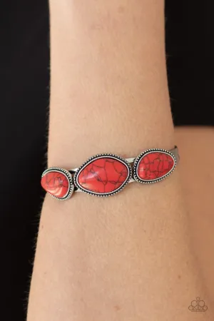 Paparazzi Bracelet ~ Stone Solace - Red